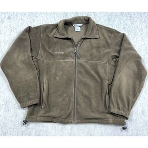 Vintage Columbia Jacket Men Medium Brown Fleece‎ Full Zip Adult